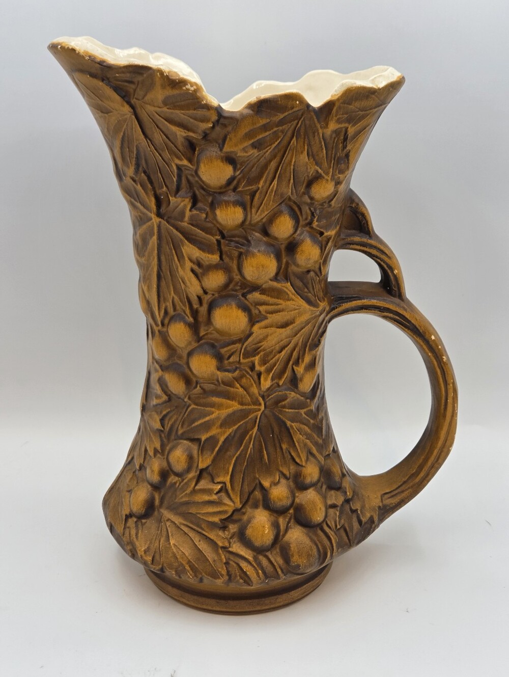 Vintage McCoy Grape Leaf Pitcher Vase